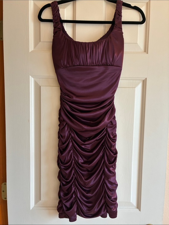 Ruby Rox Dresses & Skirts - Ruby Rox Women’s Mini Dress Plum Small Ruched Satin Vintage Y2K HOMECOMING